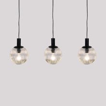 Salween Steel & Fluted Glass 3 Light Pendant
